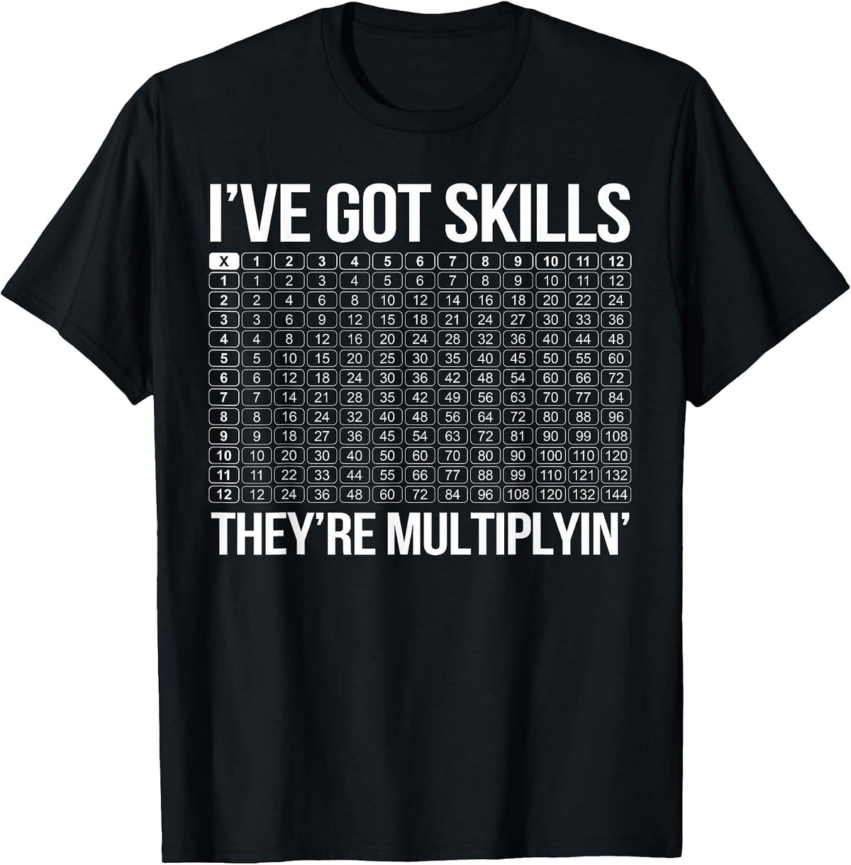 Math Teacher I've Got Skills They're Multiplying T-Shirt - Black