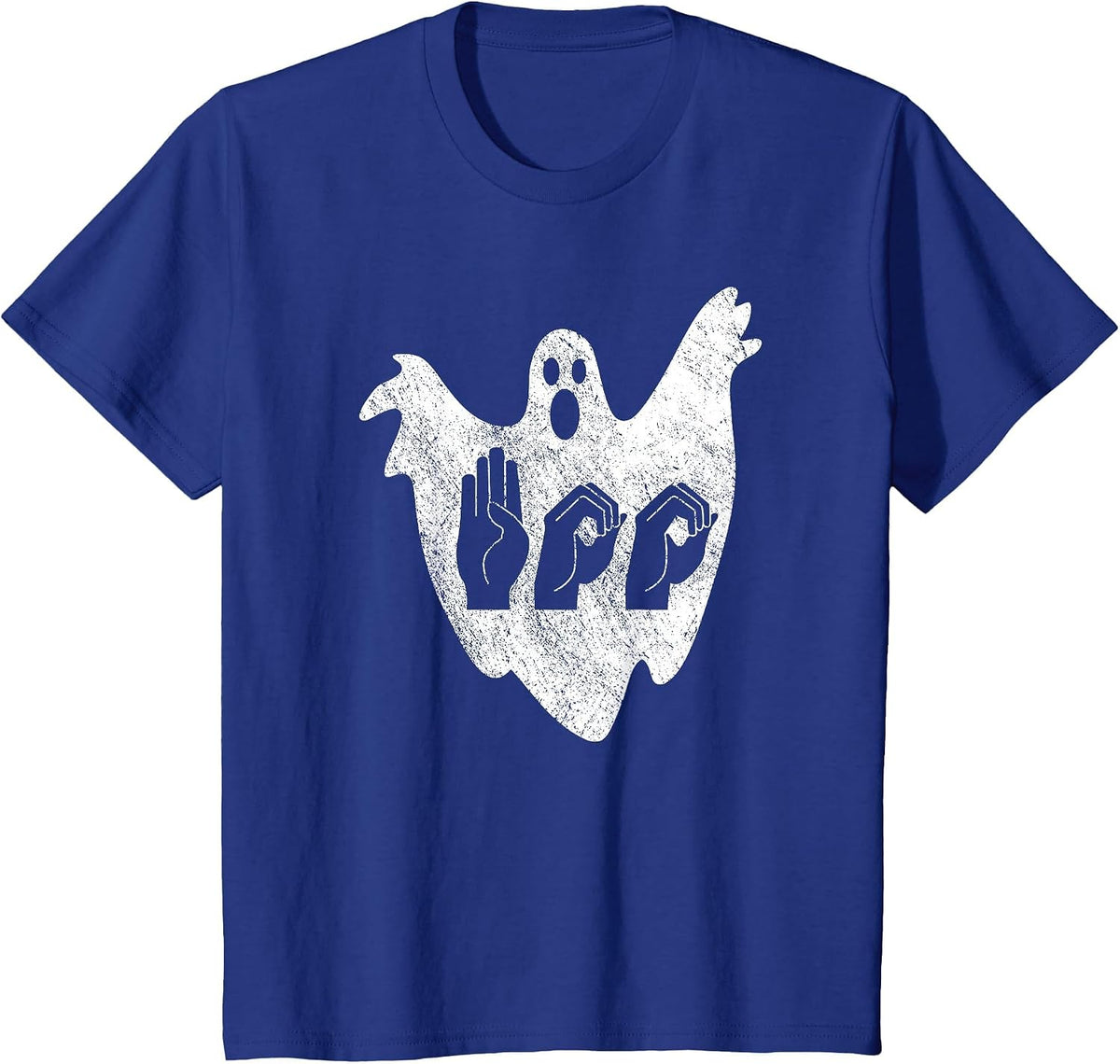 Funny ASL American Sign Language Halloween T-Shirt - Royal Blue