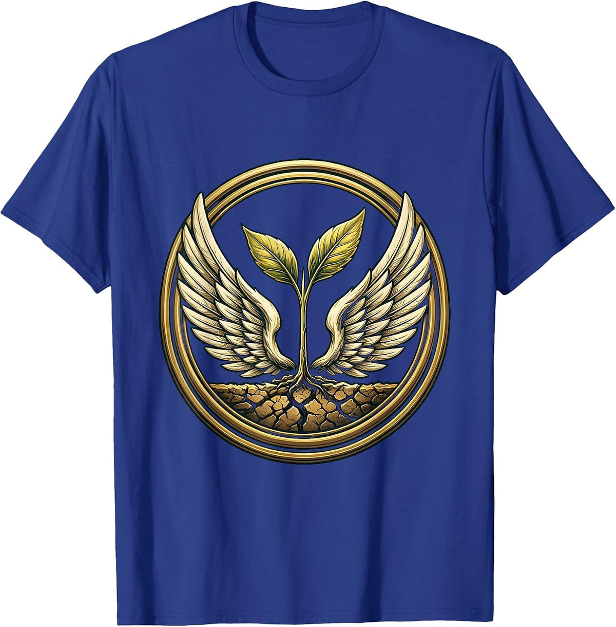 Suicide Prevention Awareness Seedling Sprouting Art T-Shirt - Royal Blue