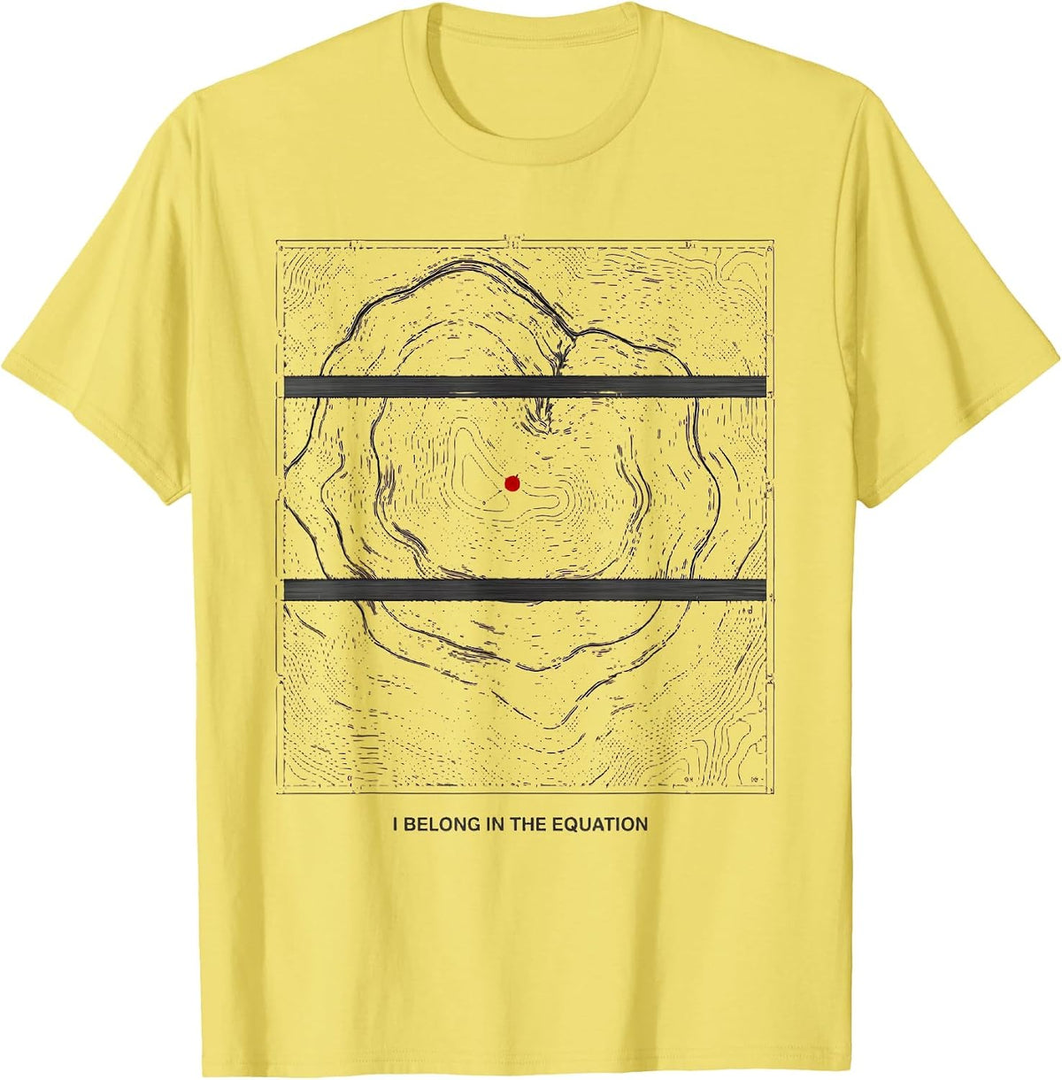Men's I Belong In The Equation Funny Math Teacher Nerd Humor Gift T-Shirt - Lemon Yellow