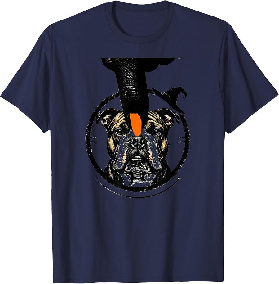 Bull Terrier Boop Halloween Dog Lover Costume T-Shirt - Navy Blue