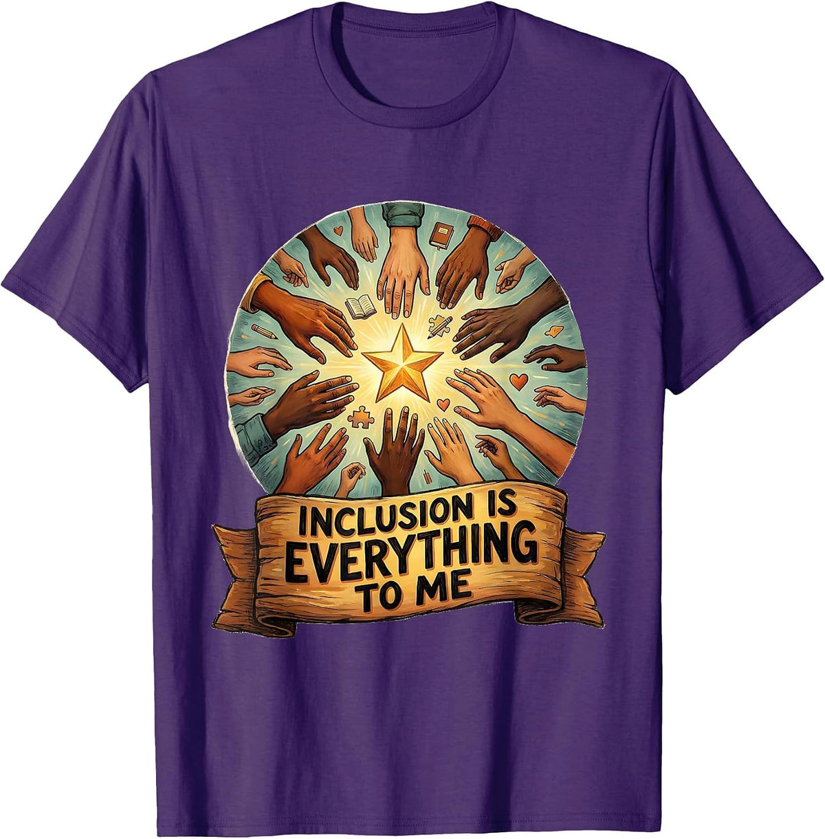 Inclusion Is Everything Special Education Teacher T-Shirt - Purple