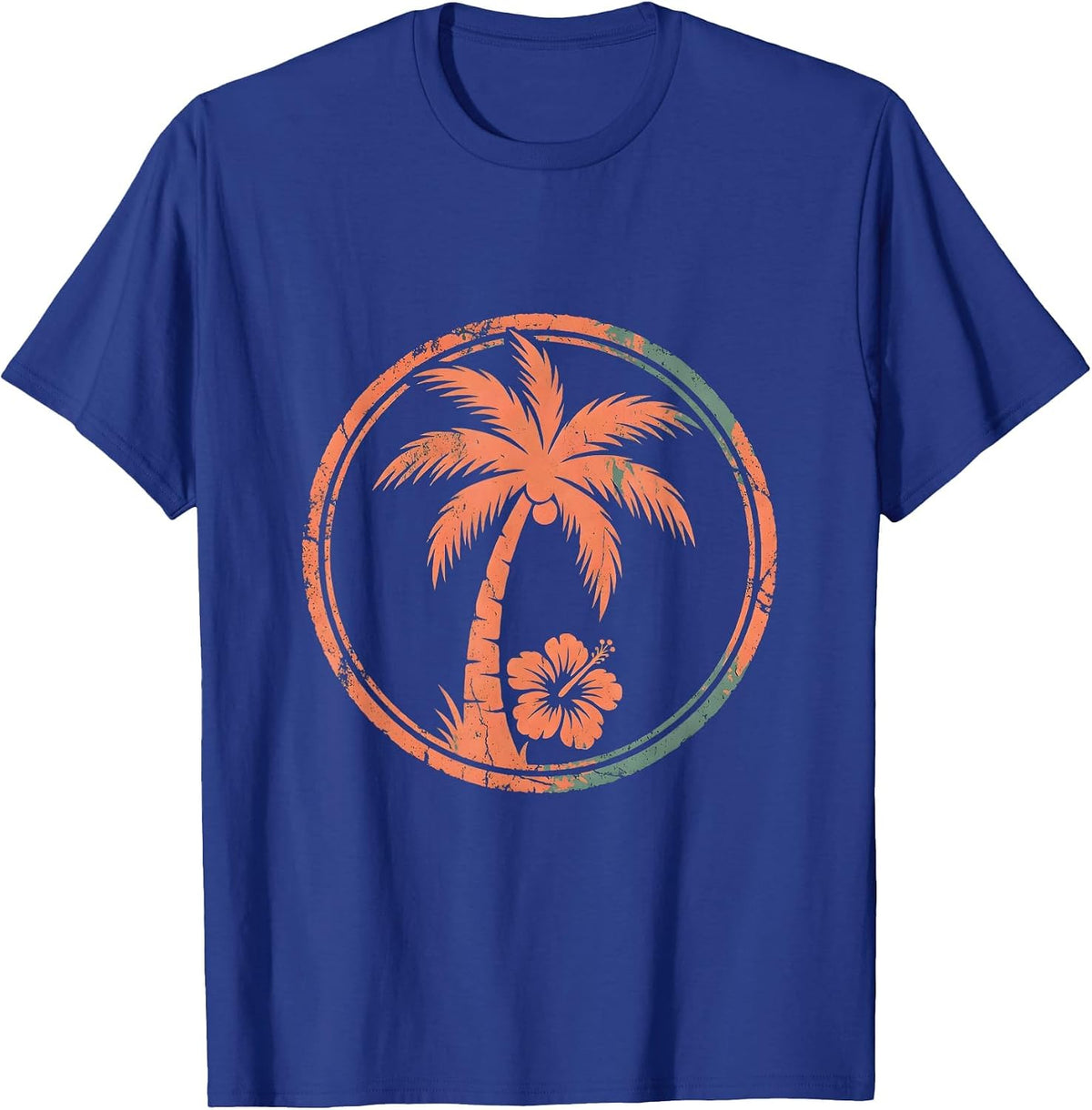 Men's Surfer Silhouette Curling Ocean Wave Graphic T-Shirt - Royal Blue