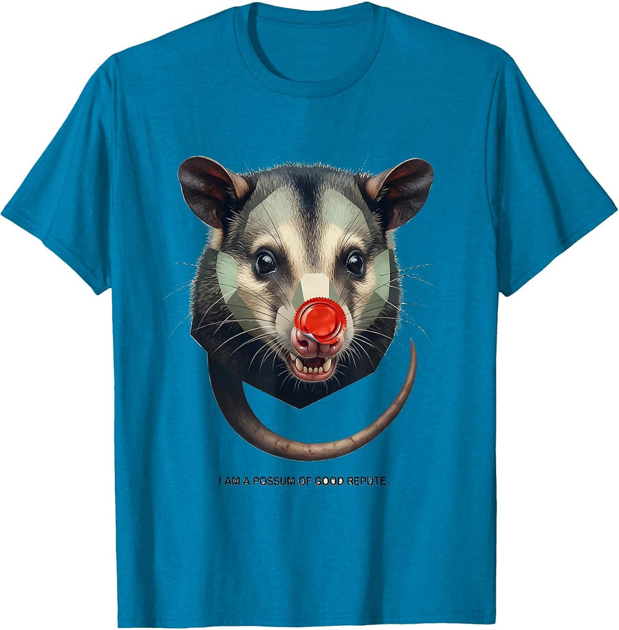 I Am A Possum Of Good Repute Funny Opossum Meme Animal Lover T-Shirt - Sapphire Blue