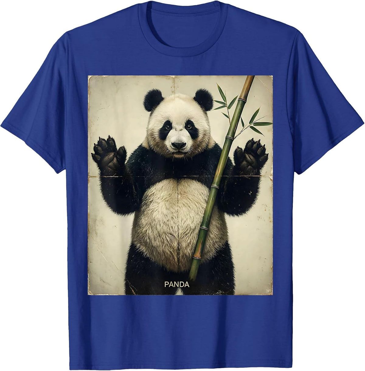 Men's Panda Vintage Halloween Animal Costume Matching Family T-Shirt - Royal Blue