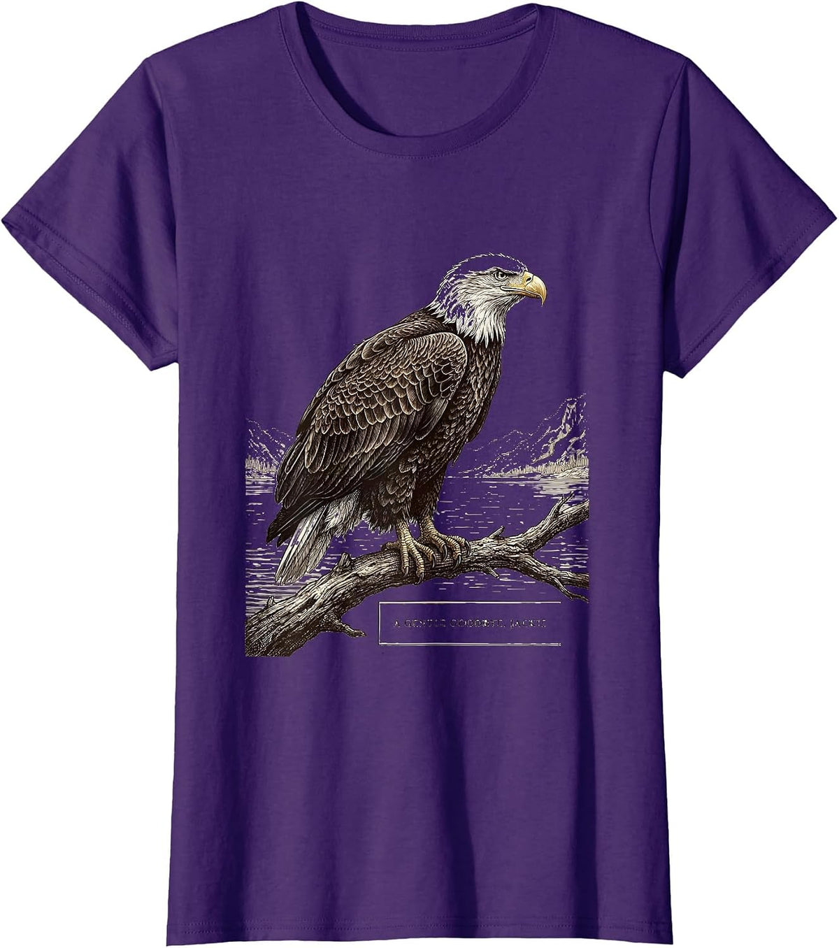 Women's A Gentle Goodbye Jackie Vintage Eagle Memorial Tribute T-Shirt - Purple