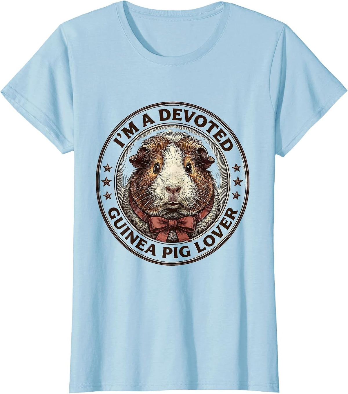 Women's I'm A Devoted Guinea Pig Lover Funny Farm Animal Humor T-Shirt - Baby Blue