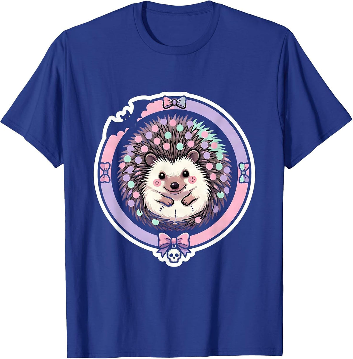 Men's Hedgehog Polka Dot Ball Cute Girls Graphic T-Shirt - Royal Blue