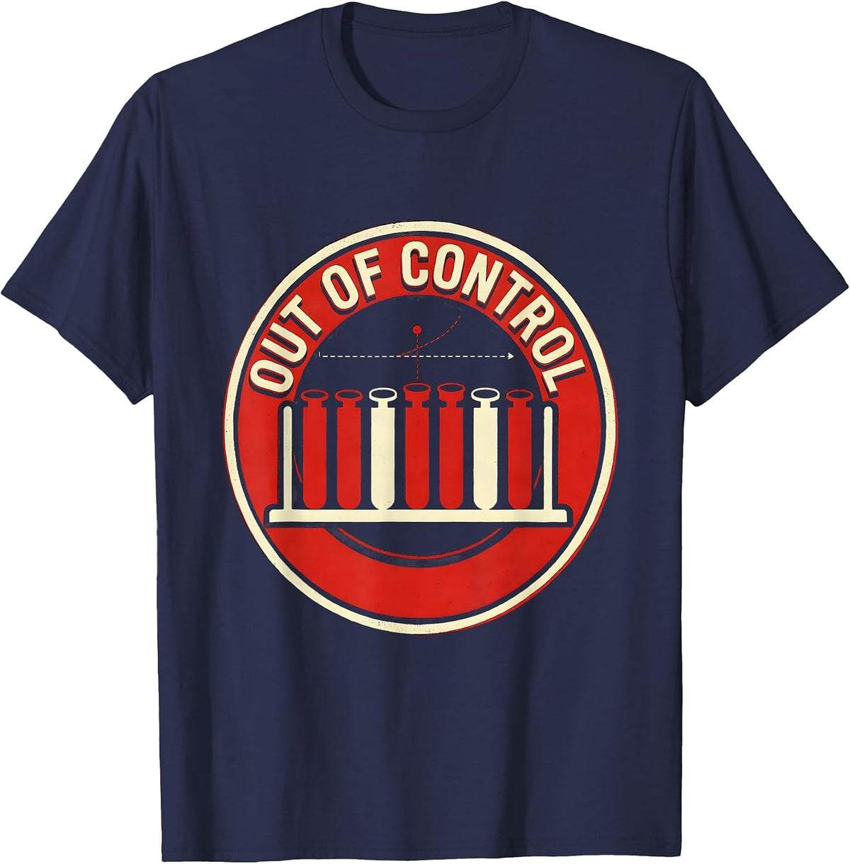 Men's QC Chart Out Of Control Lab Tech Humor Screenprint T-Shirt - Navy Blue