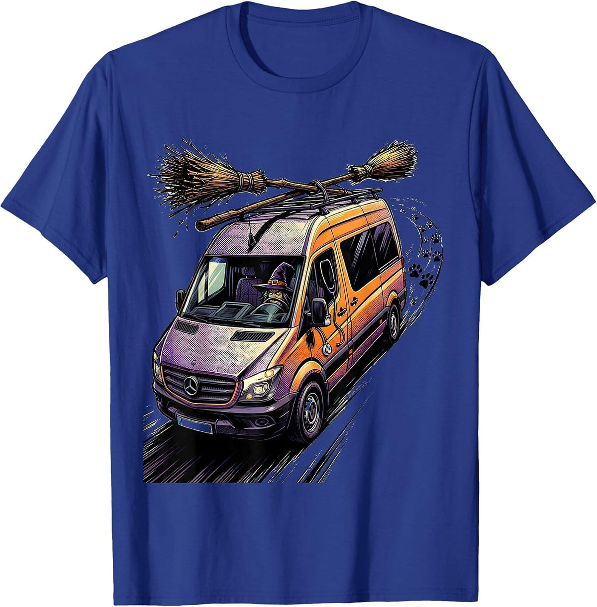 Men's Vet Mobile Clinic Witch Hat Halloween Occupation Humor T-Shirt - Royal Blue