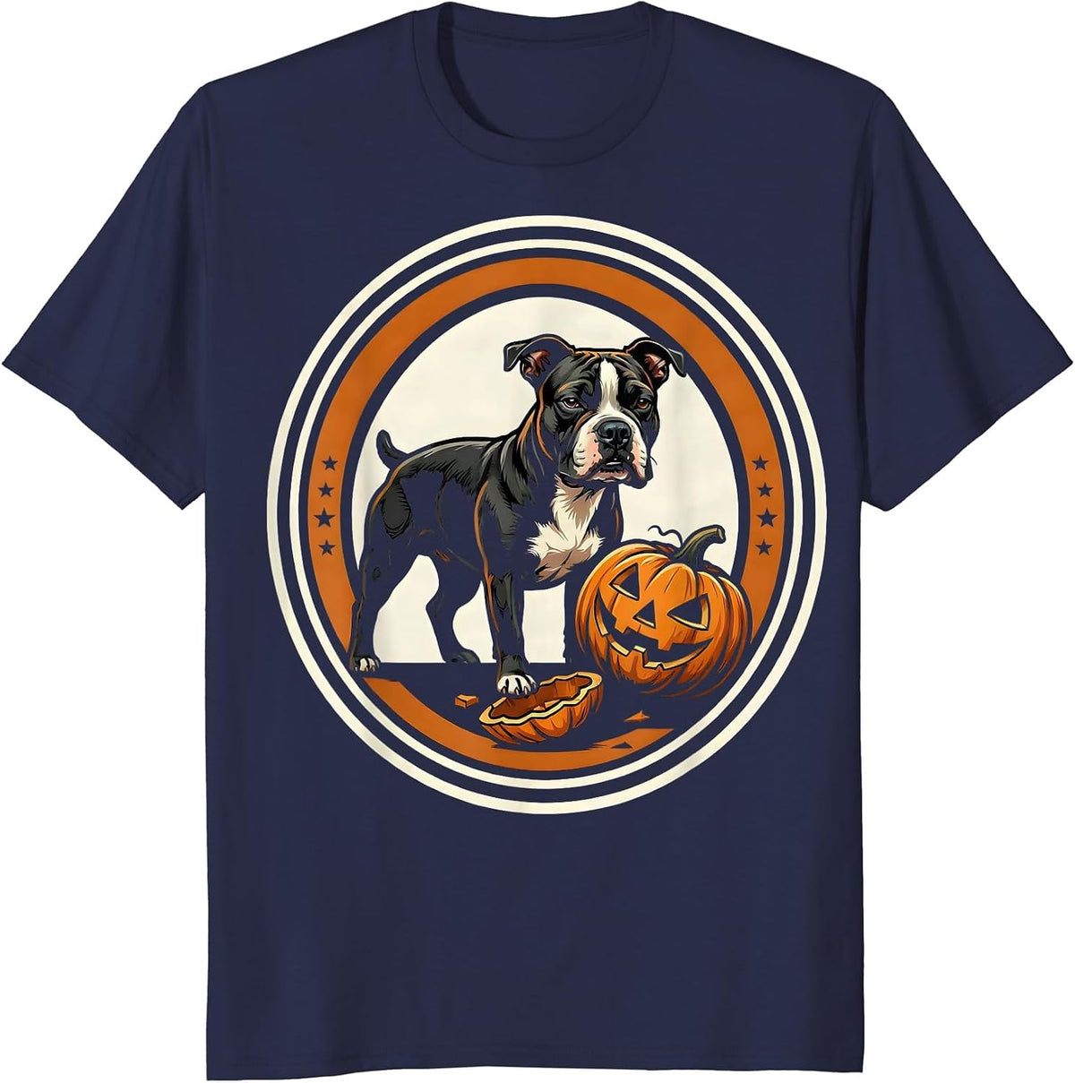 Men's Bull Terrier Halloween Costume Funny Dog Lover T-Shirt - Navy Blue