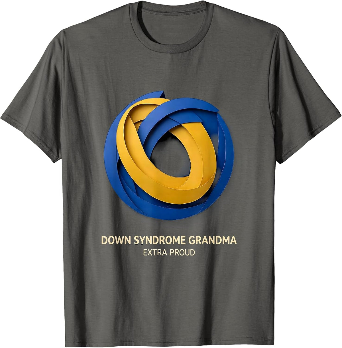 Down Syndrome Grandma Extra Proud Family Support Awareness T-Shirt - Asphalt Grey