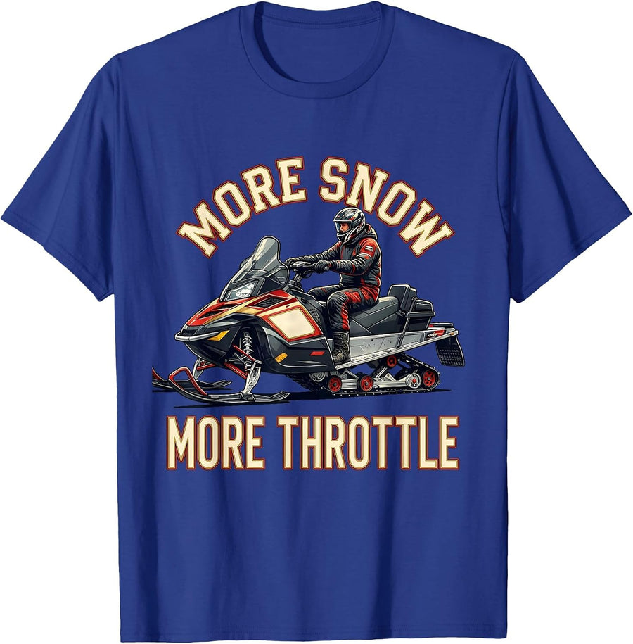 More Snow, More Throttle Sports Snowmobile Rider Winter T-Shirt - Royal Blue