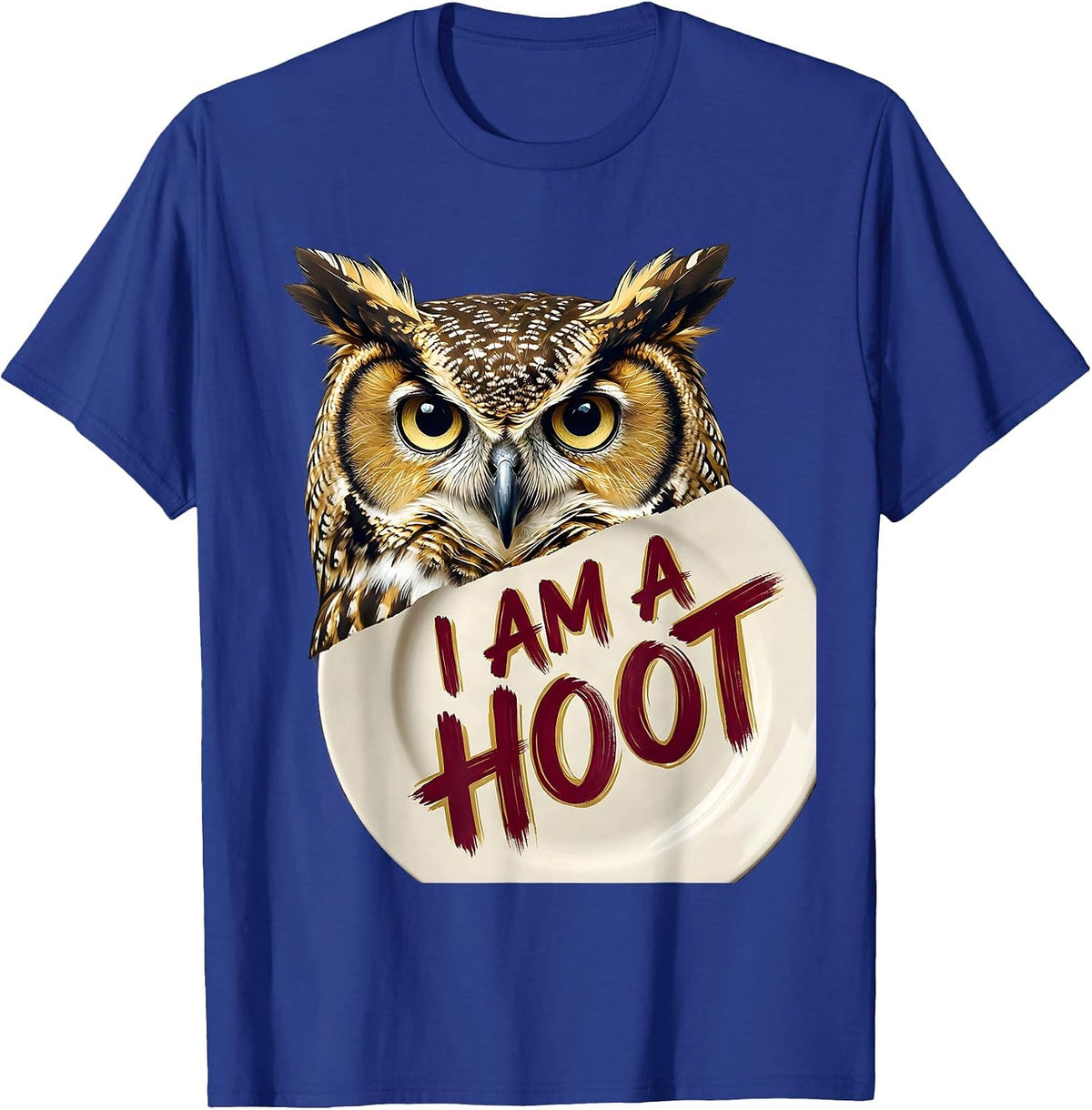 Men's I Am A Hoot Funny Owl Lover Birdwatcher Humor Vintage T-Shirt - Royal Blue