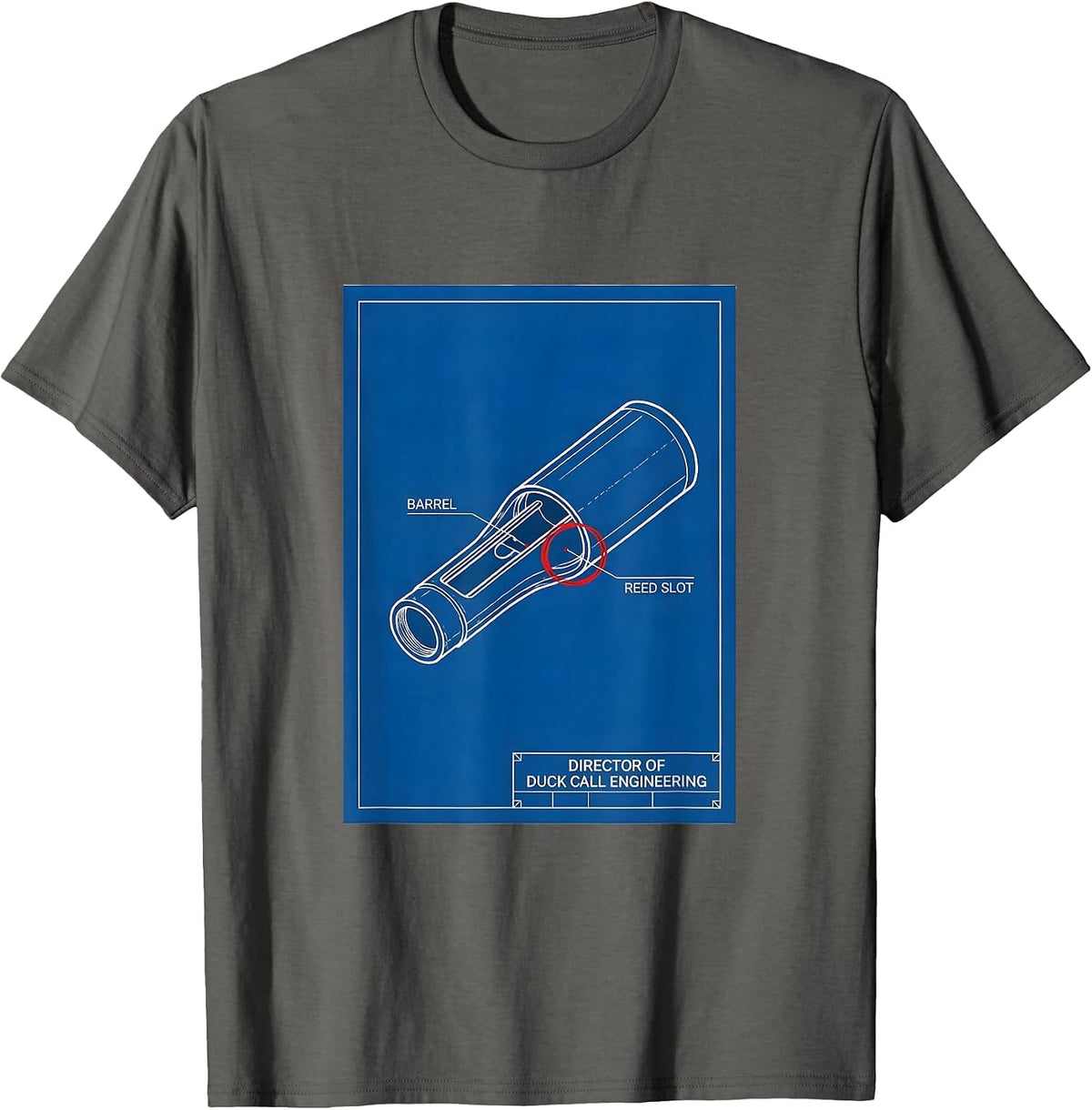 Men's Director Of Duck Call Engineering Funny Duck Hunter Hunting T-Shirt - Asphalt Grey