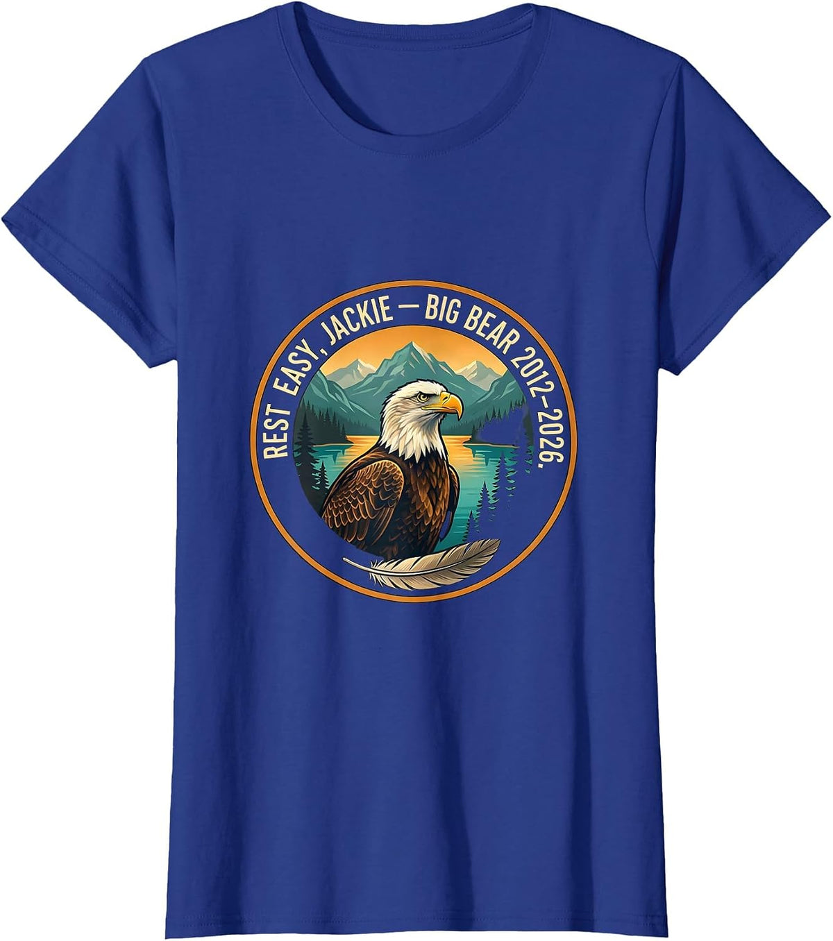 Women's Rest Easy Jackie Big Bear 2012–2026 Eagle Memorial Tribute T-Shirt - Royal Blue