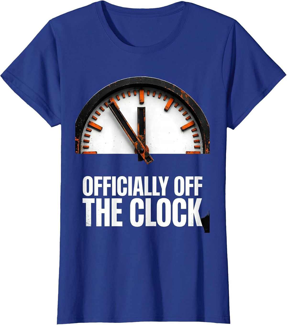 Women's Officially Off the Clock Work Life Balance Design T-Shirt - Royal Blue
