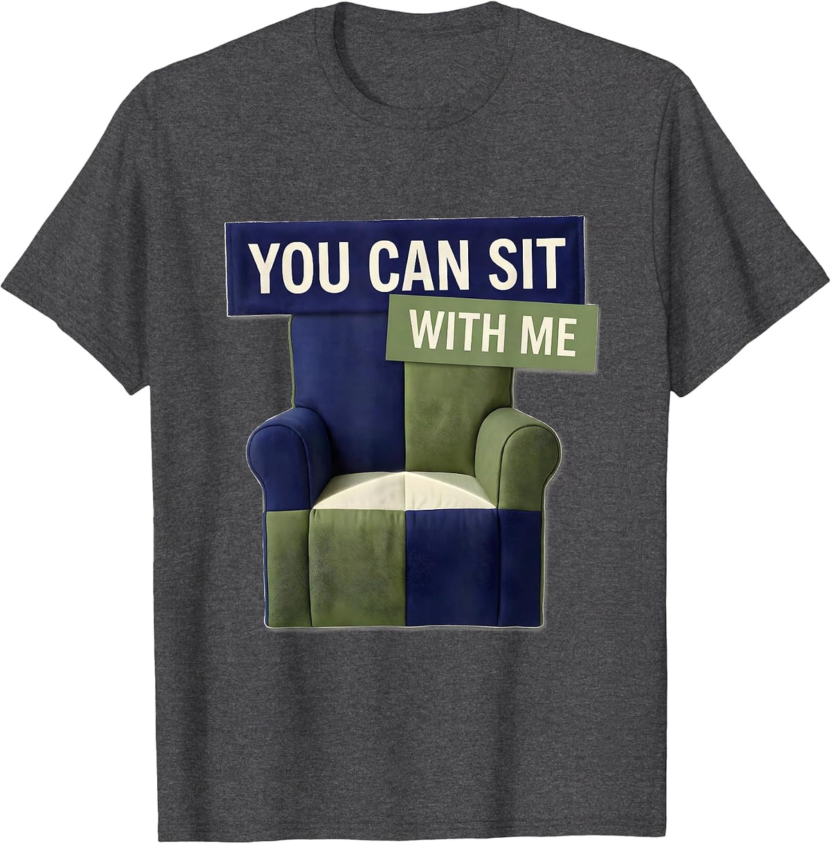 You Can Sit With Me Funny School Counselor Camp Counselor T-Shirt - Dark Heather Grey
