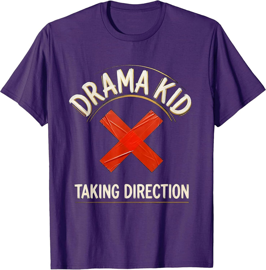 Men's Drama Kid Taking Direction Funny Theater Musical Theatre T-Shirt - Purple