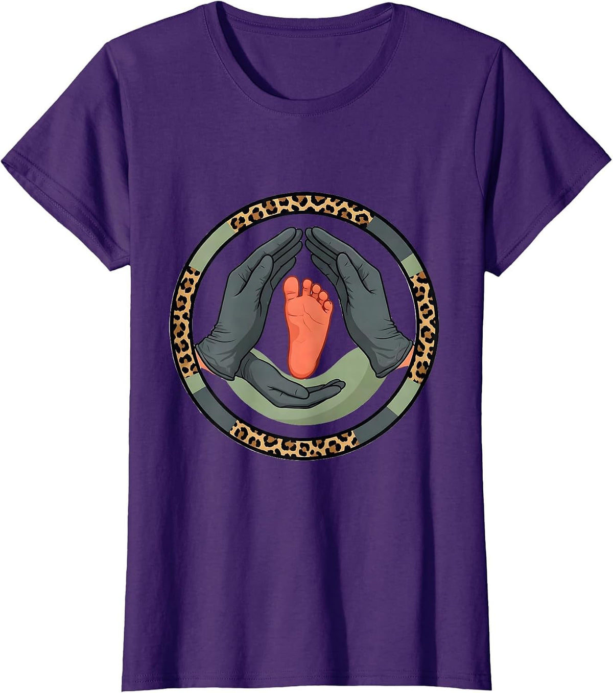 Sealed Hands Badge OB GYN Squad Nurse Tech Humor T-Shirt - Purple