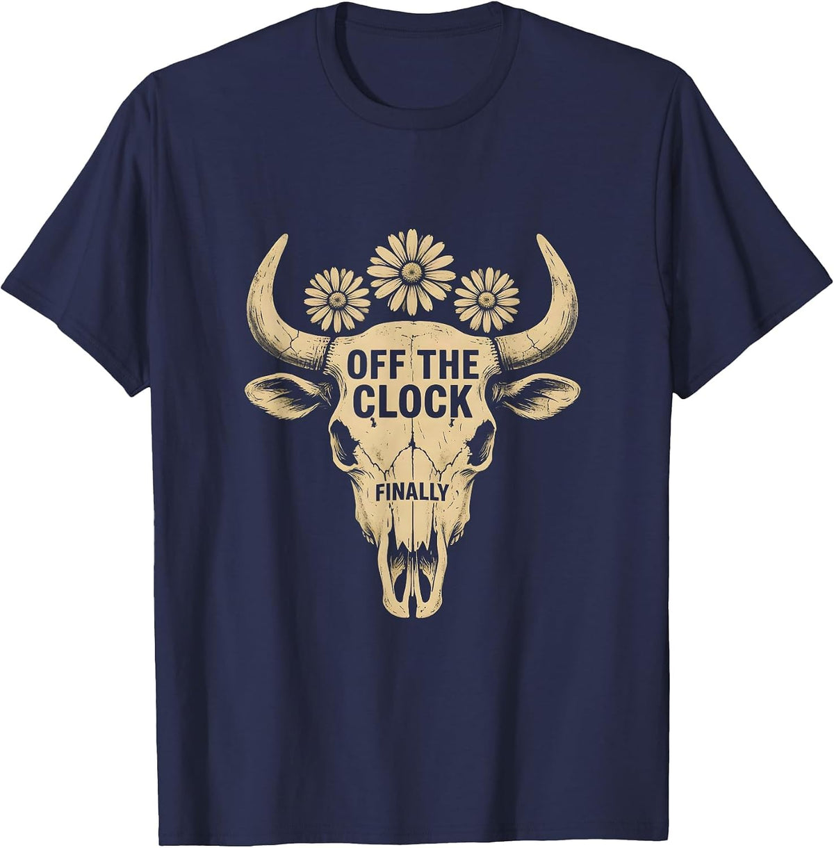 Off the Clock Labor Day Vacation Vibes Design T-Shirt - Navy Blue