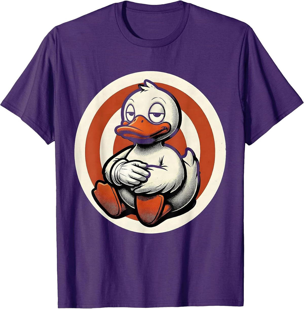 Retro Cartoon Duck Humor Novelty Gift T-Shirt - Purple