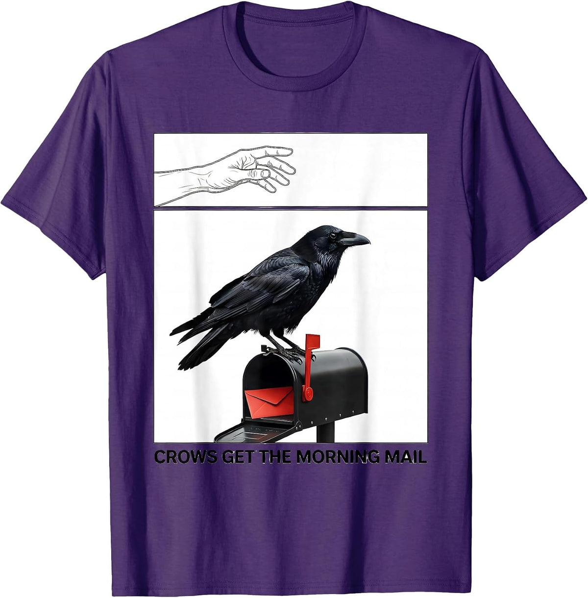 Men's Crows Get The Morning Mail Dark Humor Crow Lover Gothic T-Shirt - Purple