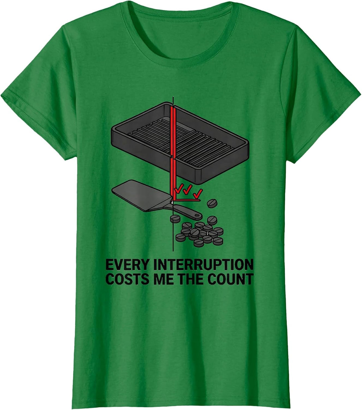Women's Every Interruption Costs Me The Count Funny Pharmacy T-Shirt - Kelly Green