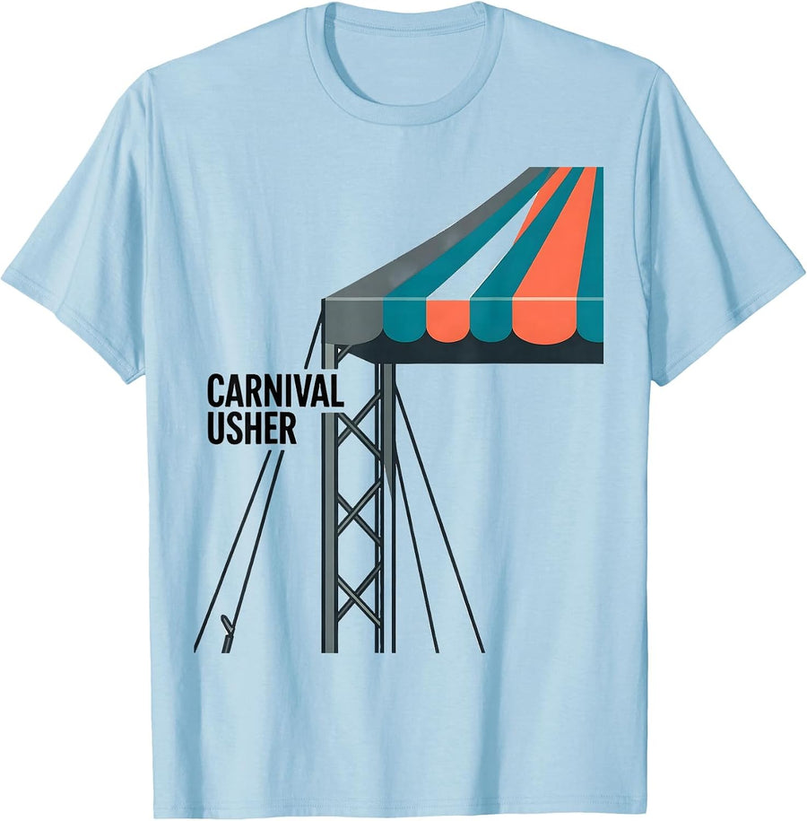 Men's Carnival Usher Funny Circus Staff Costume Party Humor T-Shirt - Baby Blue