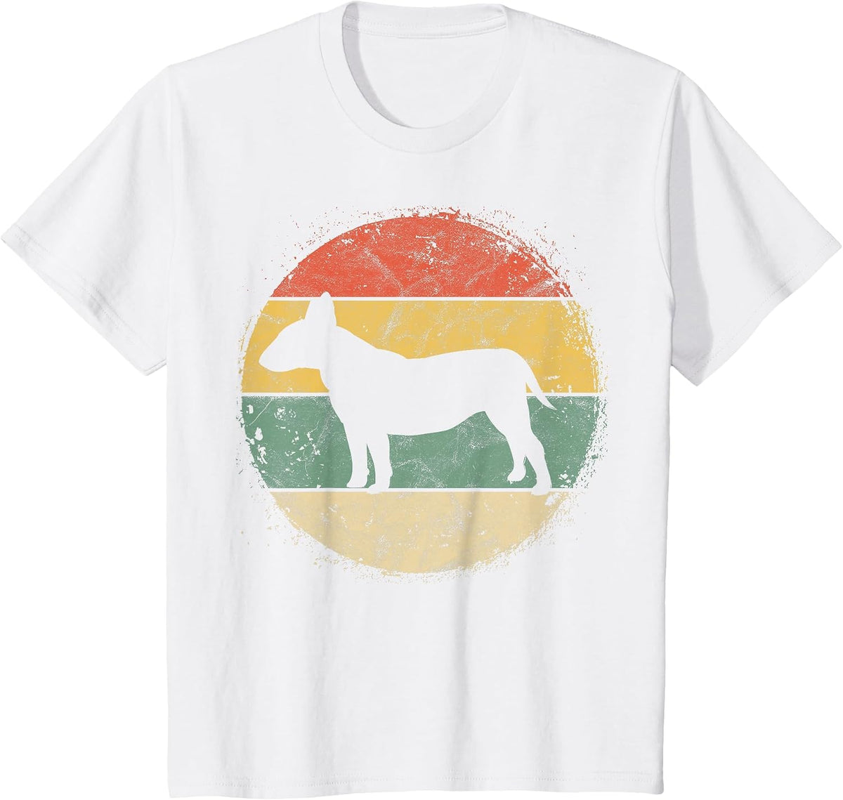 Circular Retro Bull Terrier Owner Bully Parents Dog Mom T-Shirt - White