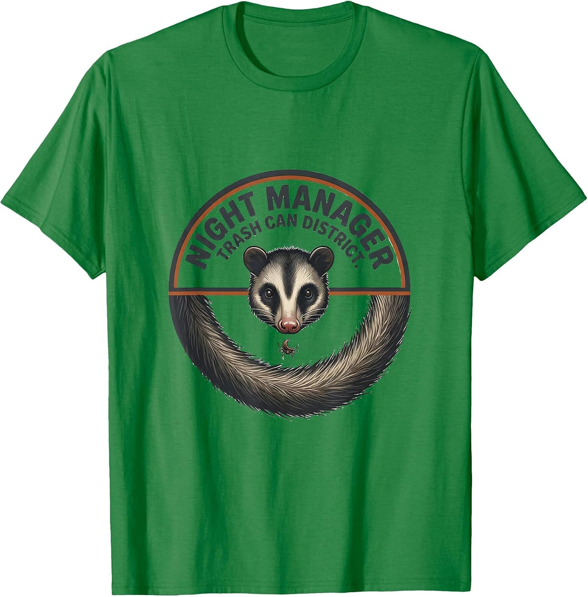 Men's Night Manager Trash Can District Minimalist Opossum Meme T-Shirt - Kelly Green