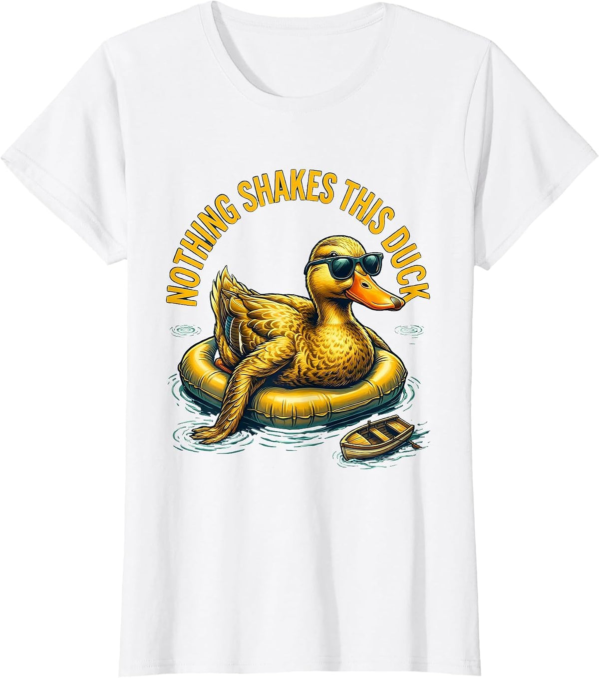 Nothing Shakes This Duck Funny Duck Sunglasses Novelty Gift T-Shirt - White