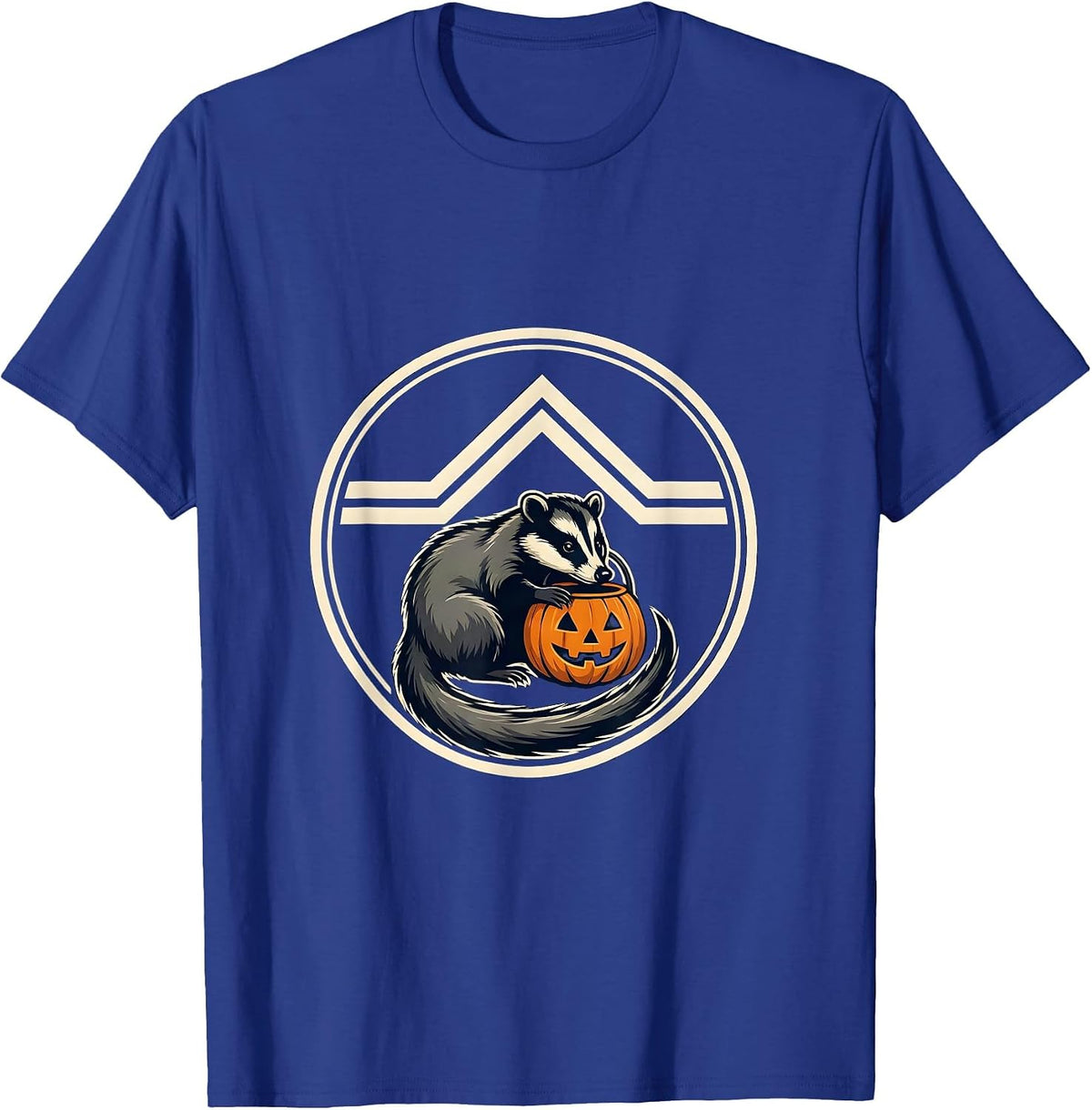 Men's Cute Opossum Pumpkin Halloween Kids Humor T-Shirt - Royal Blue