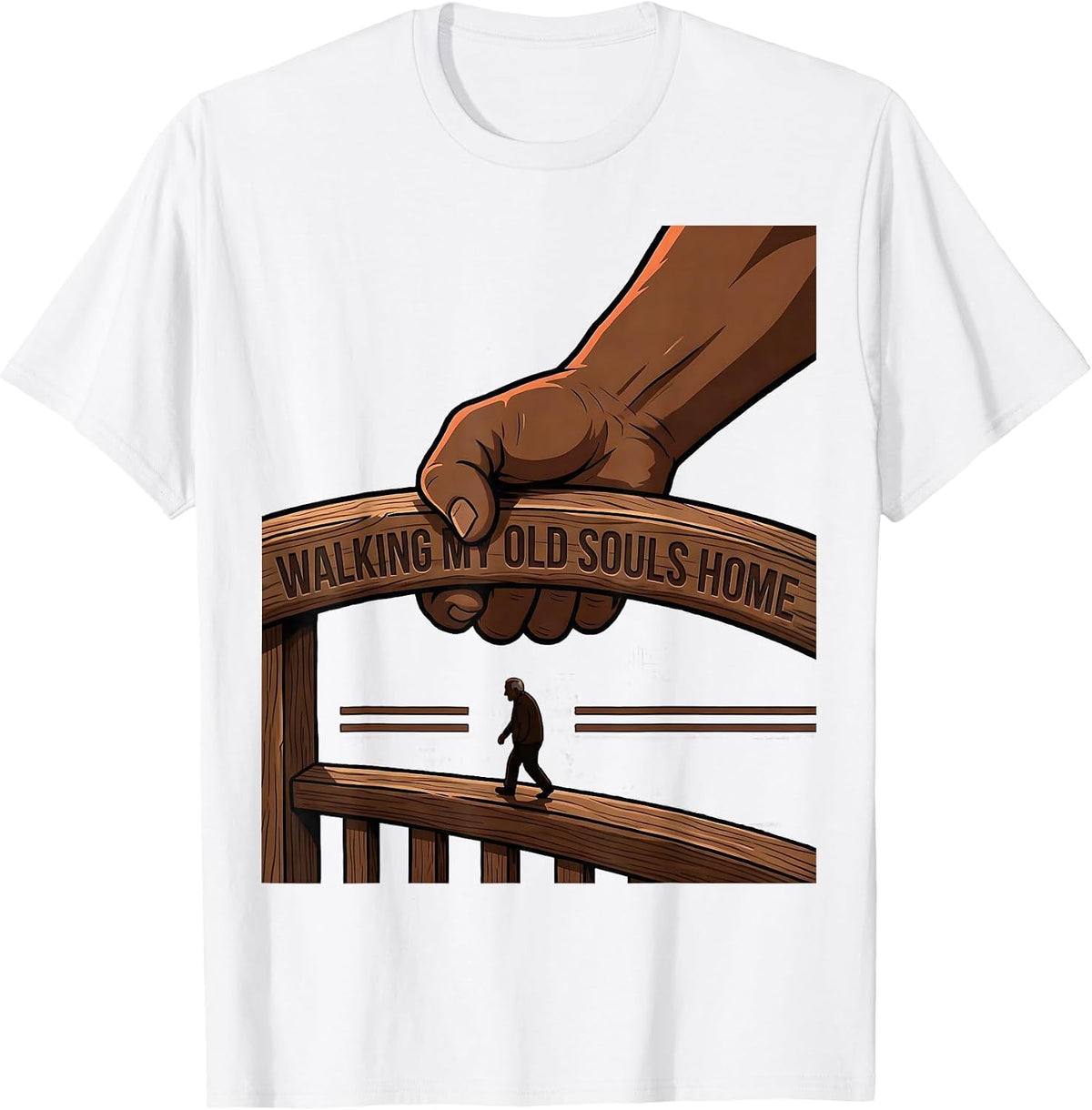Men's Walking My Old Souls Home Funny Nurse Healthcare Worker T-Shirt - White