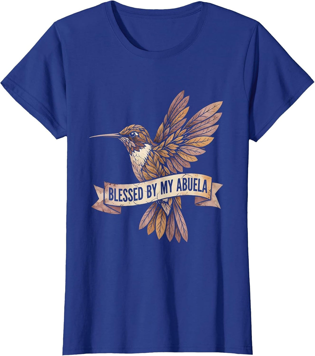 Women's Blessed By My Abuela Mexican Heritage Design T-Shirt - Royal Blue