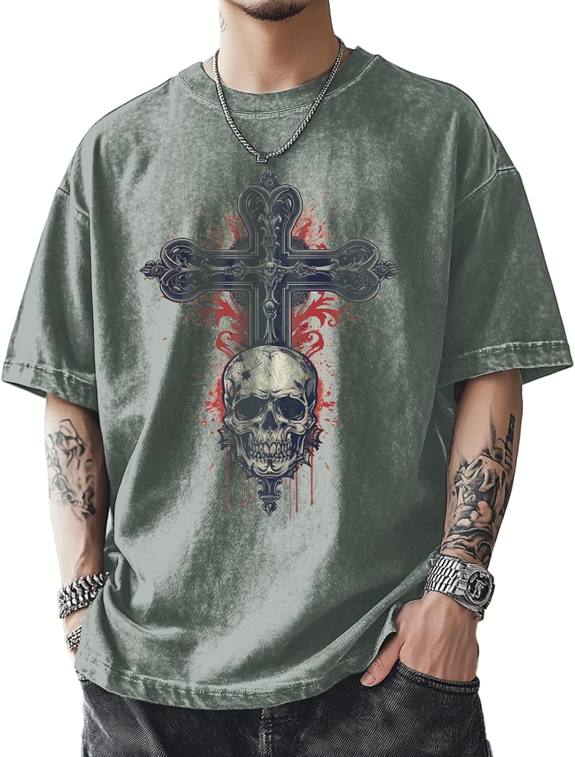 domirica Mens Graphic T-Shirts 90s Rock Summer Big and Tall Workout Breathable Quick Dry Short Sleeve 100% Cotton Tee Shirts