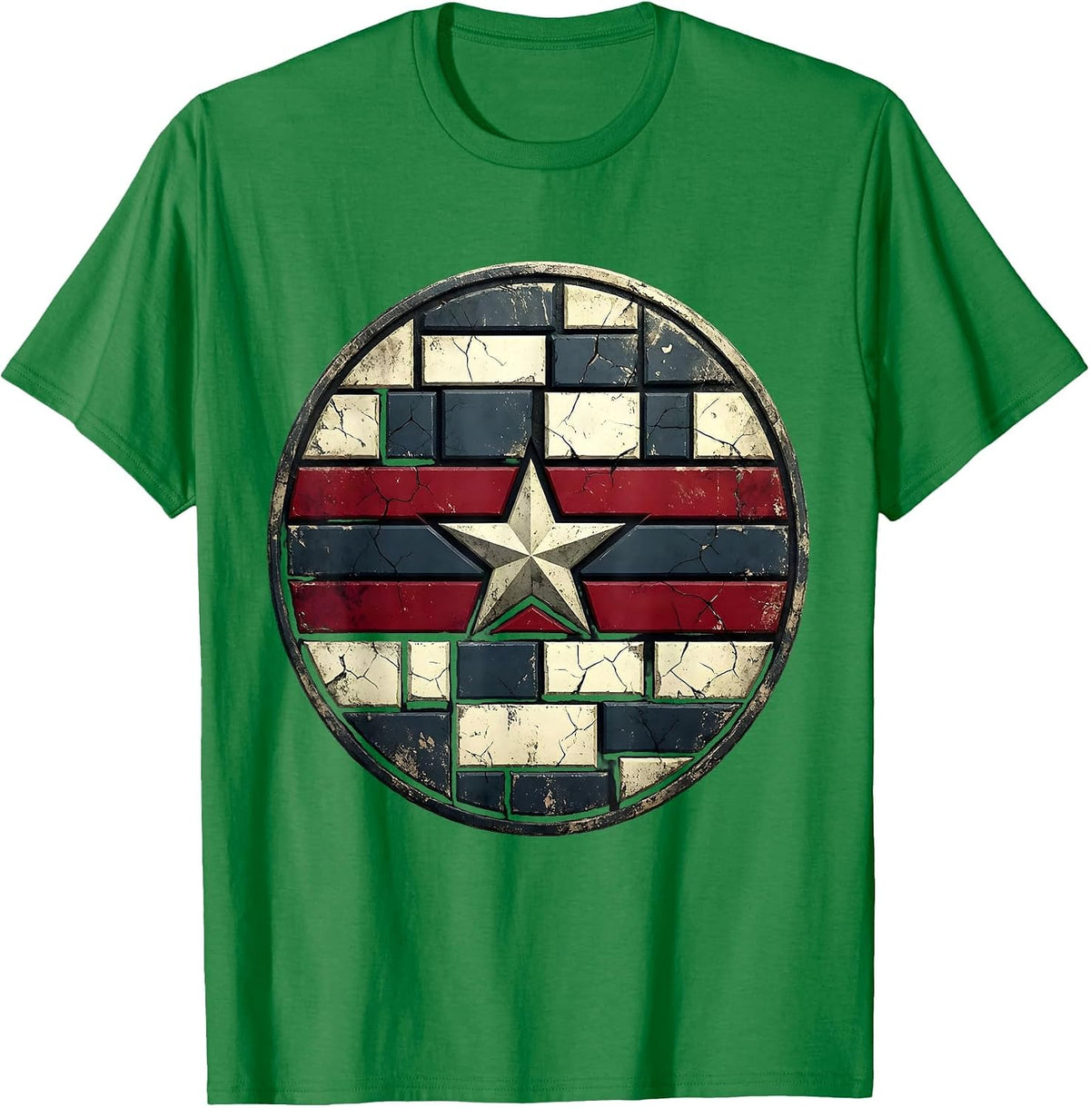 Men's Eagle Carrying Flag Toward Rising Sun Patriotic T-Shirt - Kelly Green