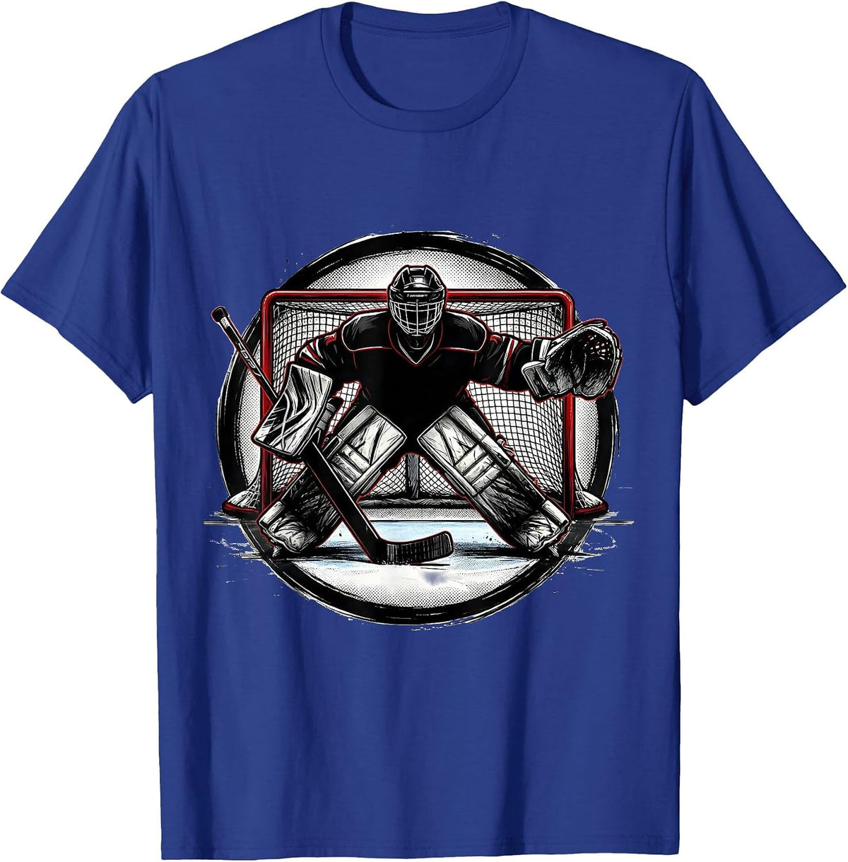 Men's Goalie Silhouette Lone Guardian of the Net T-Shirt - Royal Blue