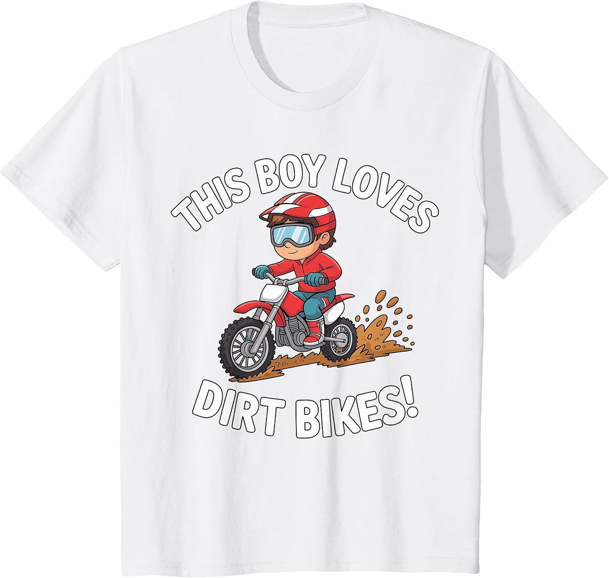 This Boy Loves Dirt Bikes Motocross T-Shirt - White