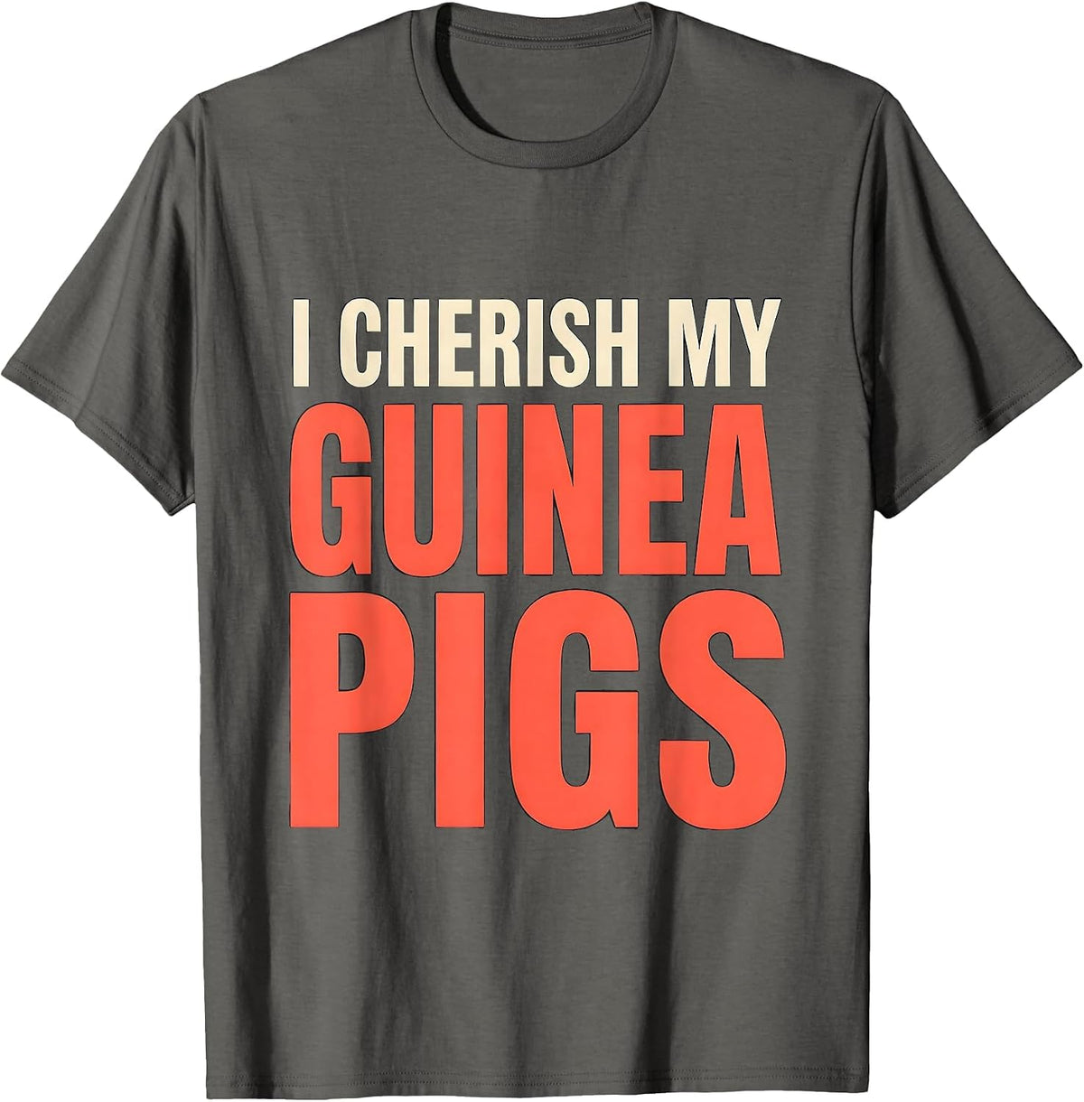 Men's I Cherish My Guinea Pigs Cute Guinea Pig Owner Pet Lover T-Shirt - Asphalt Grey
