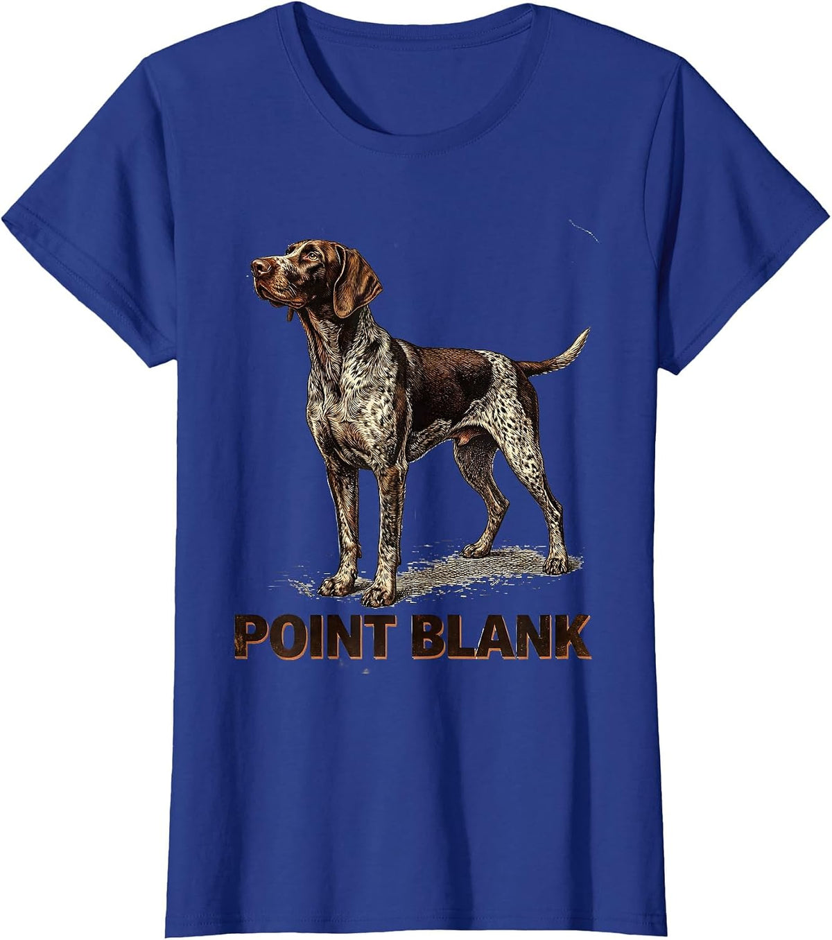Women's Point Blank Vintage German Shorthaired Pointer Dog Lover T-Shirt - Royal Blue
