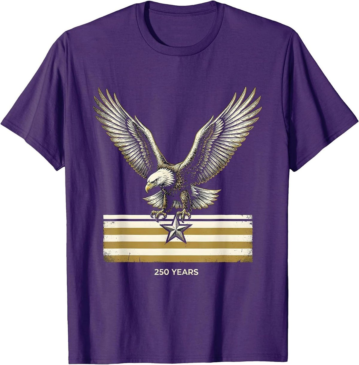 250 YEARS Patriotic Eagle Flag 250th Anniversary USA July T-Shirt - Purple