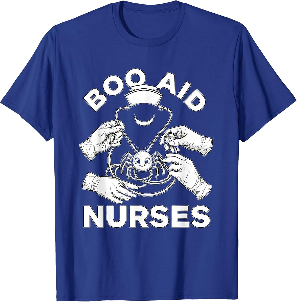 Men's Boo Aid Nurses Funny Halloween Nurse Crew T-Shirt - Royal Blue