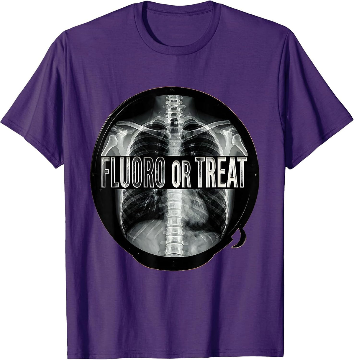 Men's Fluoro Or Treat Scratchboard Radiology Tech Halloween Humor T-Shirt - Purple