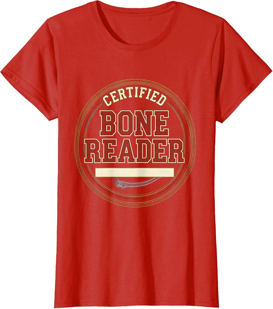 Women's Certified Bone Reader Sports Radiology Tech X-Ray Tech T-Shirt - Red