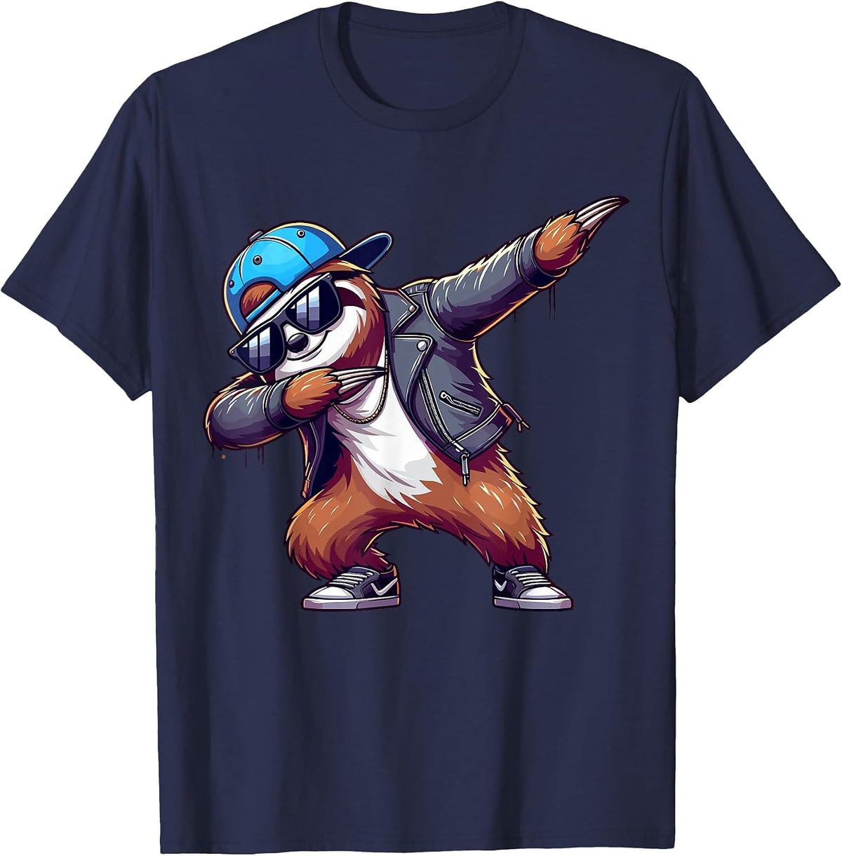 Dabbing Sloth T-Shirt - Navy Blue