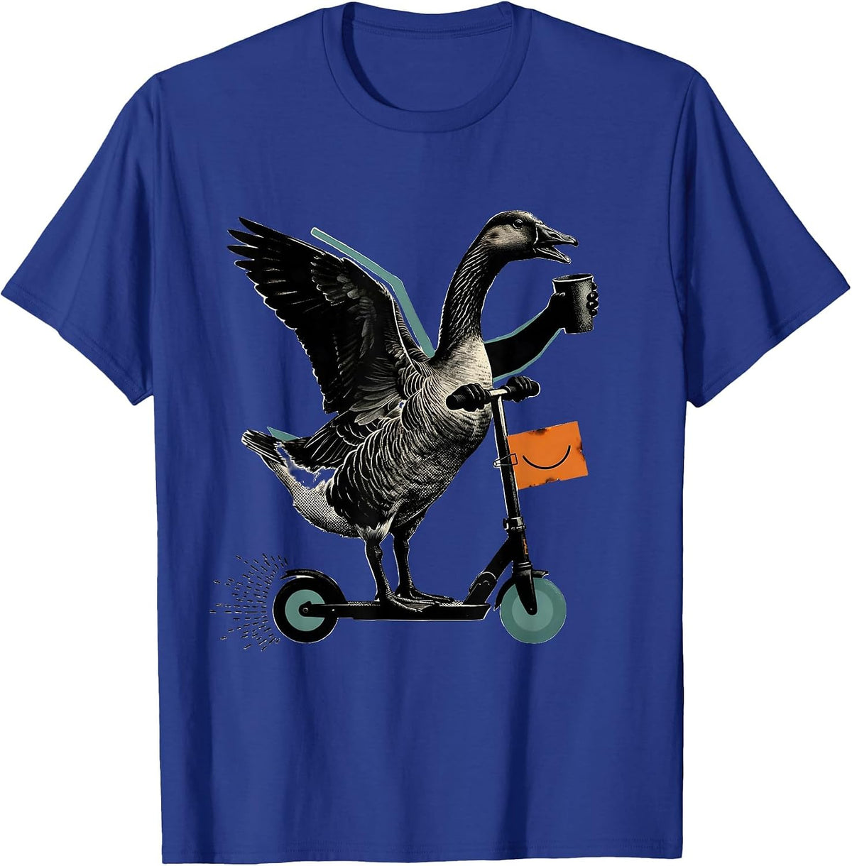 Interlocked Goose Scooter Silly ABA Therapist Humor T-Shirt - Royal Blue