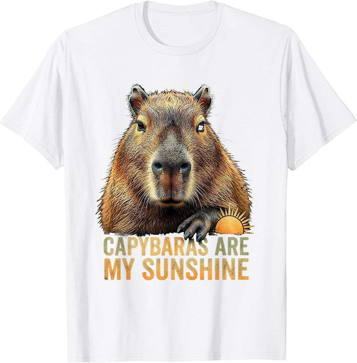 Men's Capybaras Are My Sunshine Funny Animal Meme Gamer Gift T-Shirt - White