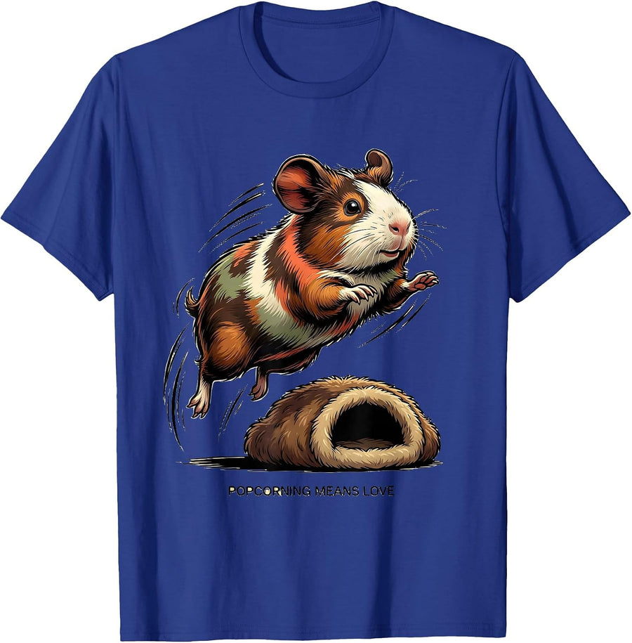 Popcorning Means Love Funny Guinea Pig Cavy Lover Gift T-Shirt - Royal Blue