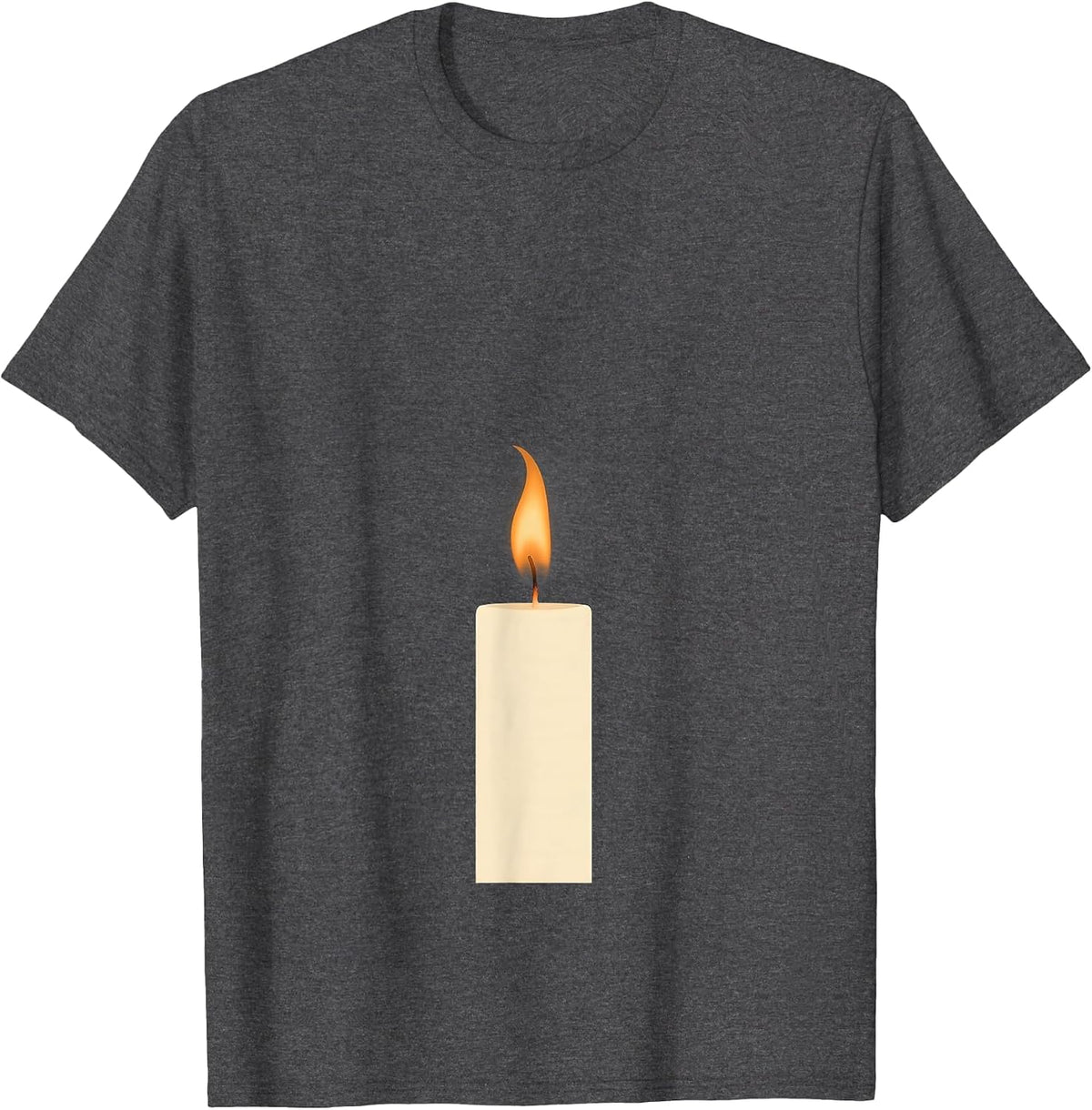 Single Candle Flame Suicide Prevention Awareness T-Shirt - Dark Heather Grey